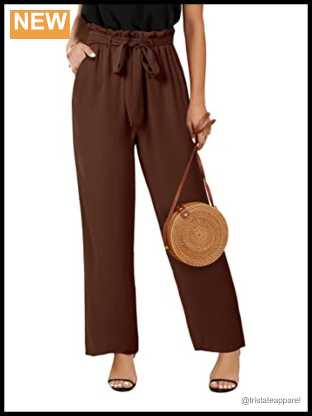 Womens High Waisted Wide Leg Palazzo Pants Belted Loose Fit Trousers